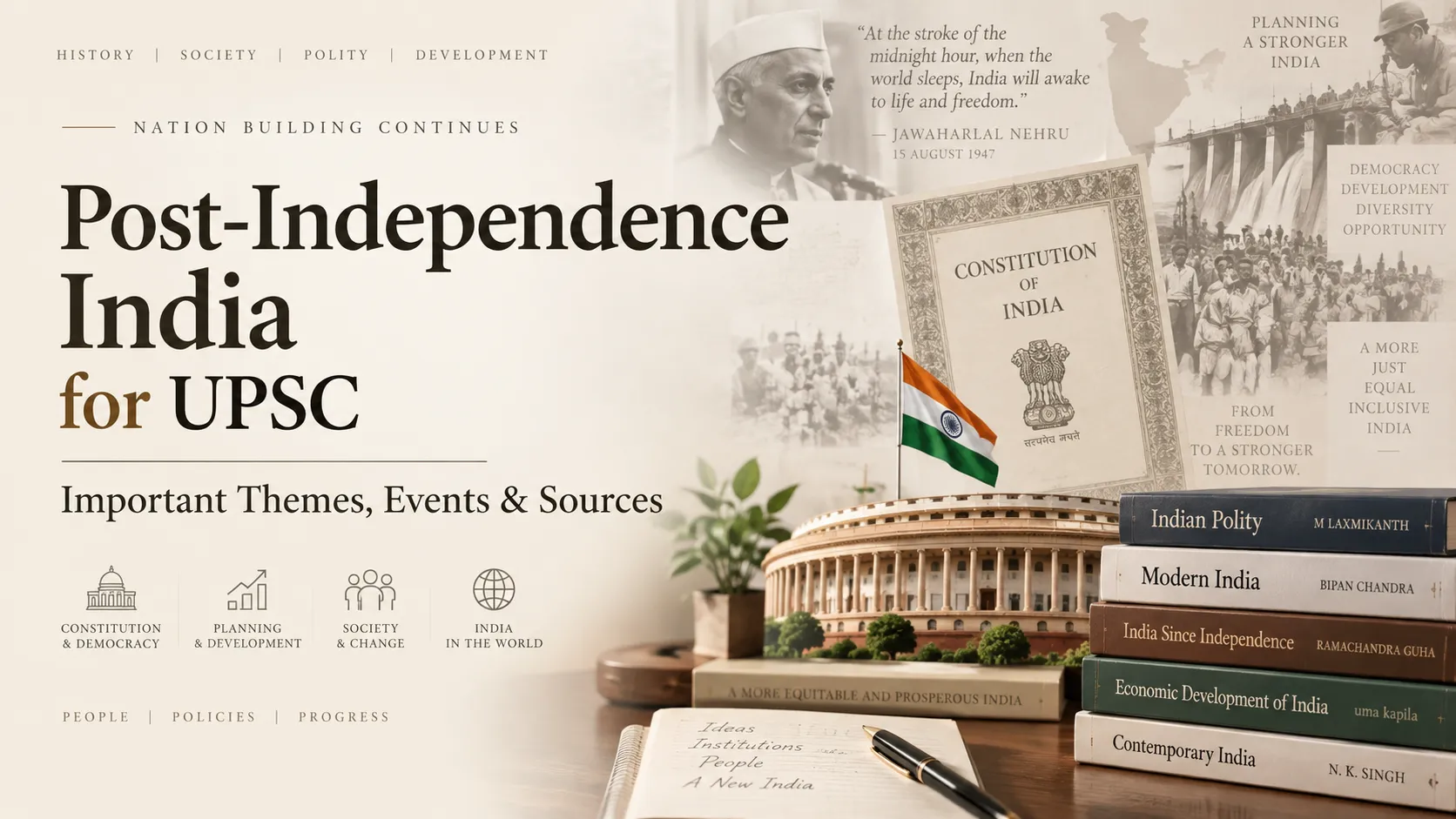 Post-Independence India for UPSC: Important Themes, Events & Sources